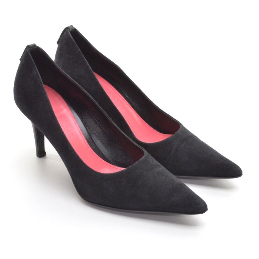 Judith Leiber Black Suede Elegant Dress Pumps 7.5 B